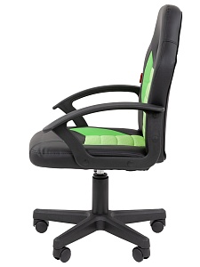 Детское компьютерное кресло CHAIRMAN KIDS 111, экокожа, черный/зеленый